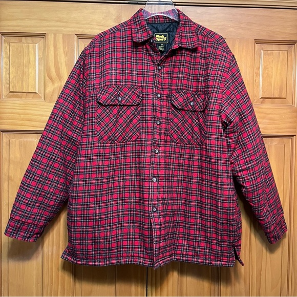 Work n’ Sport Red Plaid Quilted Shacket Size Medium - Picture 1 of 12